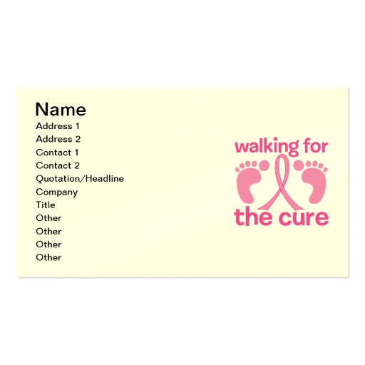 Walking For The Cure Business Card