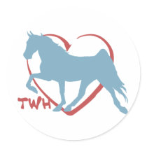 Walking Horse Lover Round Stickers