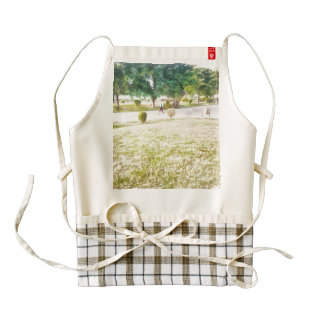 Walking in a park zazzle HEART apron