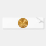 Walking Liberty Golden Coin Bumper Sticker
