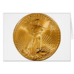 Walking Liberty Golden Coin Greeting Card