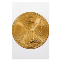 Walking Liberty Golden Coin Stationery Design