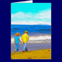 Walking On a Beach Card cards