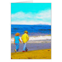 Walking On a Beach Card by Surfwearzcom Walking On a Beach Card
