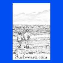Walking On a Beach Coloring Book Poster