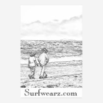 Walking On a Beach Coloring Book Poster