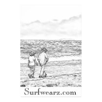 Walking On a Beach Coloring Book Poster