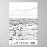 Walking On a Beach Coloring Book Poster