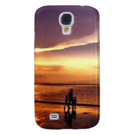 Walking on the Beach at Sunset Galaxy S4 Cases