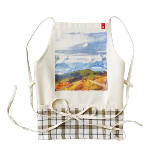 Walking out on a Swiss landscape Zazzle HEART Apron