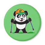 This cute panda is nordic walking with ski poles. He loves to be in the outdoors and take in the fresh air. His hat sports a picture of a leaf showing everyone that he loves nature and supports the environment. This makes a great gift for anyone who loves walking outside, nordic walking, fitness walking or pole walking.