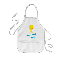 Walking smiley with fish aprons