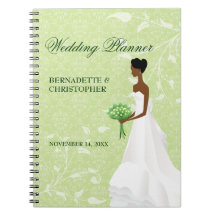 Walking the Aisle Green Wedding Planner Spiral Note Book