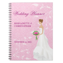 Walking the Aisle Pink Wedding Planner Spiral Note Books