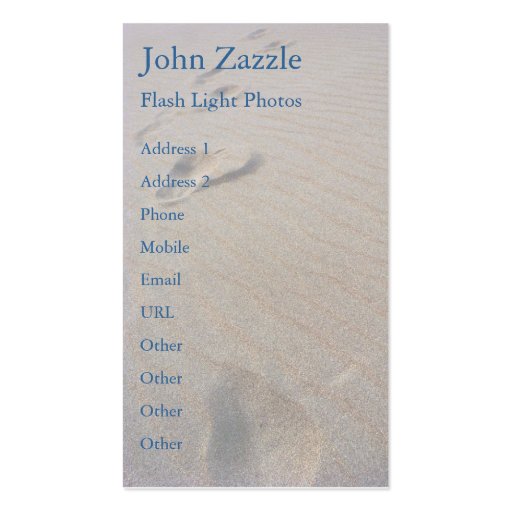 Walking the Beach Business Card Template (front side)