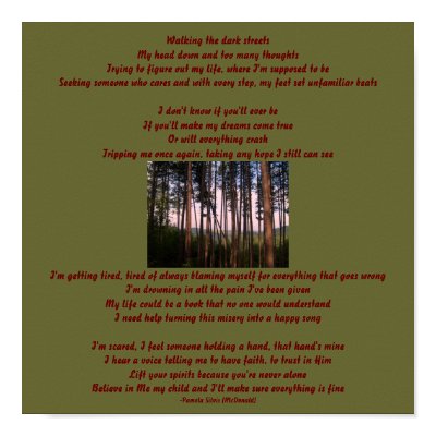 Walking the dark streets....Poem/Lyrics Poster by pammys