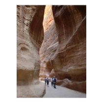 Walking through the Siq at Petra, Jordan Posters
