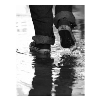 walking through water print