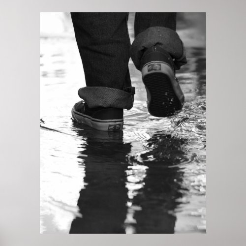 walking through water print