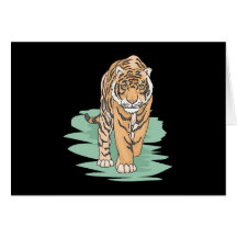 walking tiger greeting card