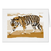 Walking Tiger Pop Art Card