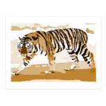 Walking Tiger Pop Art Post Cards