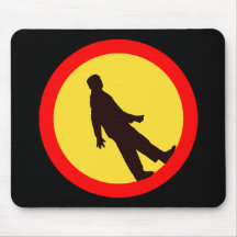 WALKING WHEEL HAMSTER TRAFFIC SIGN MOUSE MAT