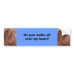 Walks all over my Heart - Boy Bumper Sticker