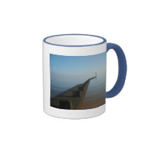 Walkway into the misty ocean coffee mug