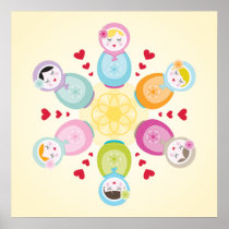 WALL ART :: babushka dolls - mandala Poster