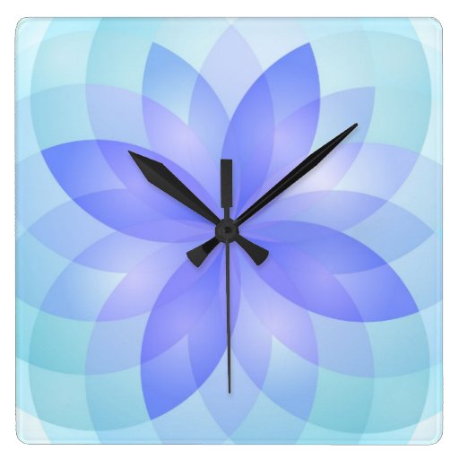 Wall Clock abstract lotus flowers Zazzle