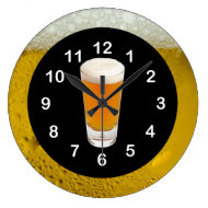Wall Clock Black Gold "The Time is Beer O'Clock"