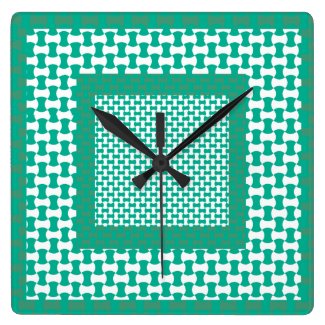 Wall Clock, Emerald Green Geometric Pattern
