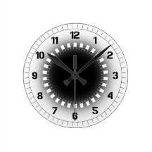 Wall Clock With Black Center, Bold black numbers