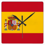 Wall Clock with Flag of Spain