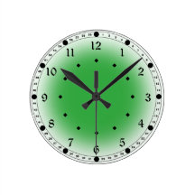 Wall Clock With Green Center, Bold hour numbers
