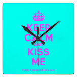 [Crown] keep calm and kiss me  Wall Clocks