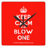 [Crown] keep calm and blow one  Wall Clocks