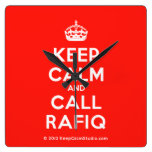 [Crown] keep calm and call rafiq  Wall Clocks