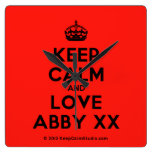 [Crown] keep calm and love abby xx  Wall Clocks