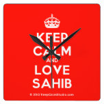 [Crown] keep calm and love sahib  Wall Clocks
