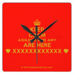 [Crown] keep calm ashleigh and amy are here [Love heart] xxxxxxxxxxxx [Love heart]  Wall Clocks