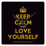 [Crown] keep calm and love yourself  Wall Clocks