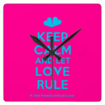 [Two hearts] keep calm and let love rule  Wall Clocks