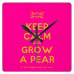 [UK Flag] keep calm and grow a pear  Wall Clocks