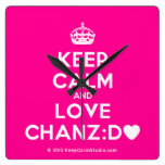 [Crown] keep calm and love chanz:d [Love heart]  Wall Clocks
