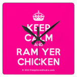 [Crown] keep calm and ram yer chicken  Wall Clocks