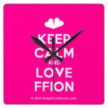 [Two hearts] keep calm and love ffion  Wall Clocks