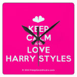 [Two hearts] keep calm and love harry styles  Wall Clocks