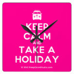 [Campervan] keep calm and take a holiday  Wall Clocks
